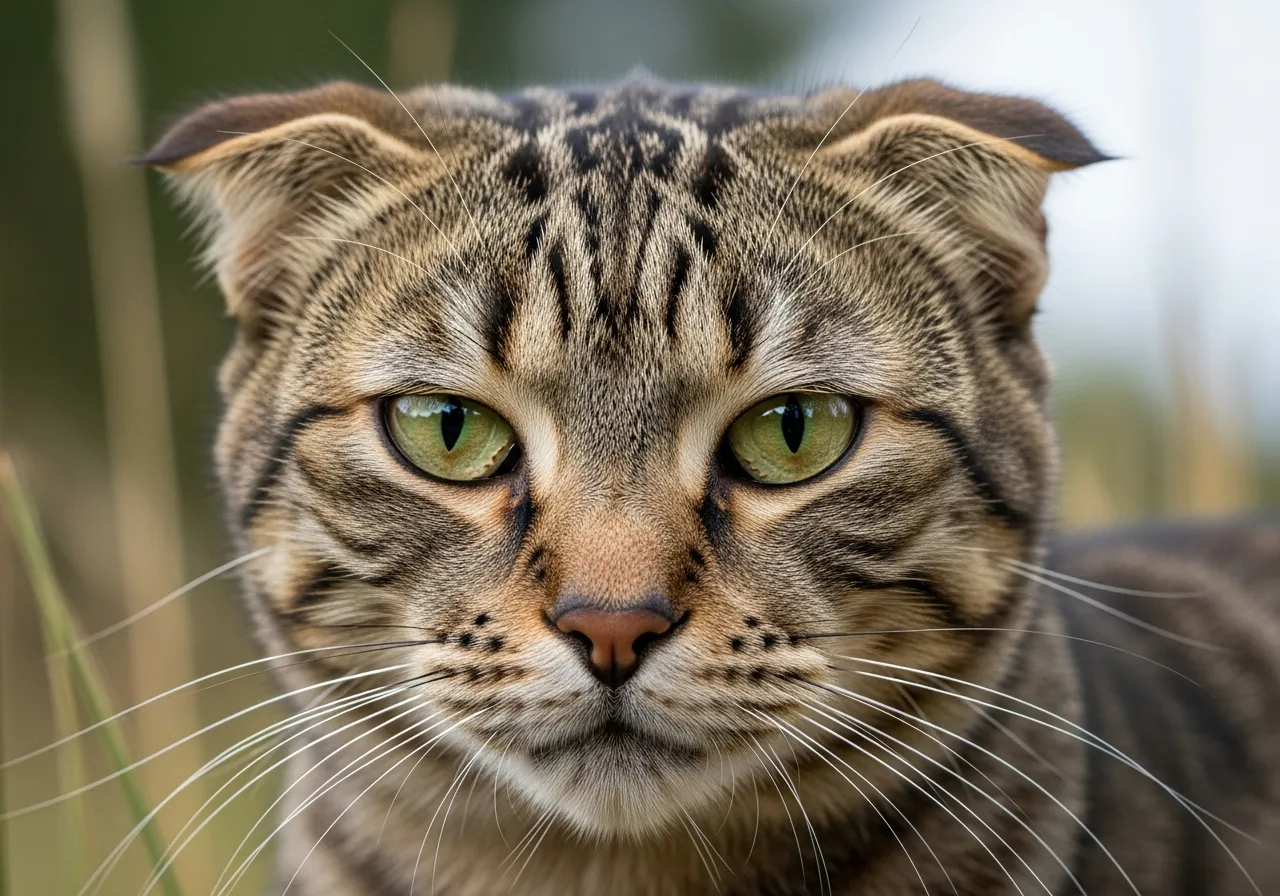 Cat showing facial indicators of pain or distress.