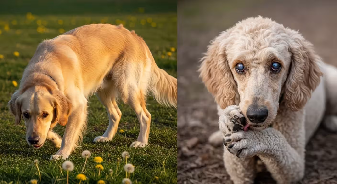 Comparison of Golden Retriever hip dysplasia and Poodle eye disease.