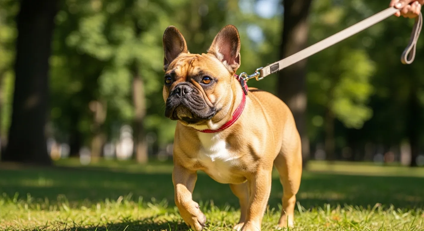 French Bulldog on a leisurely walk.