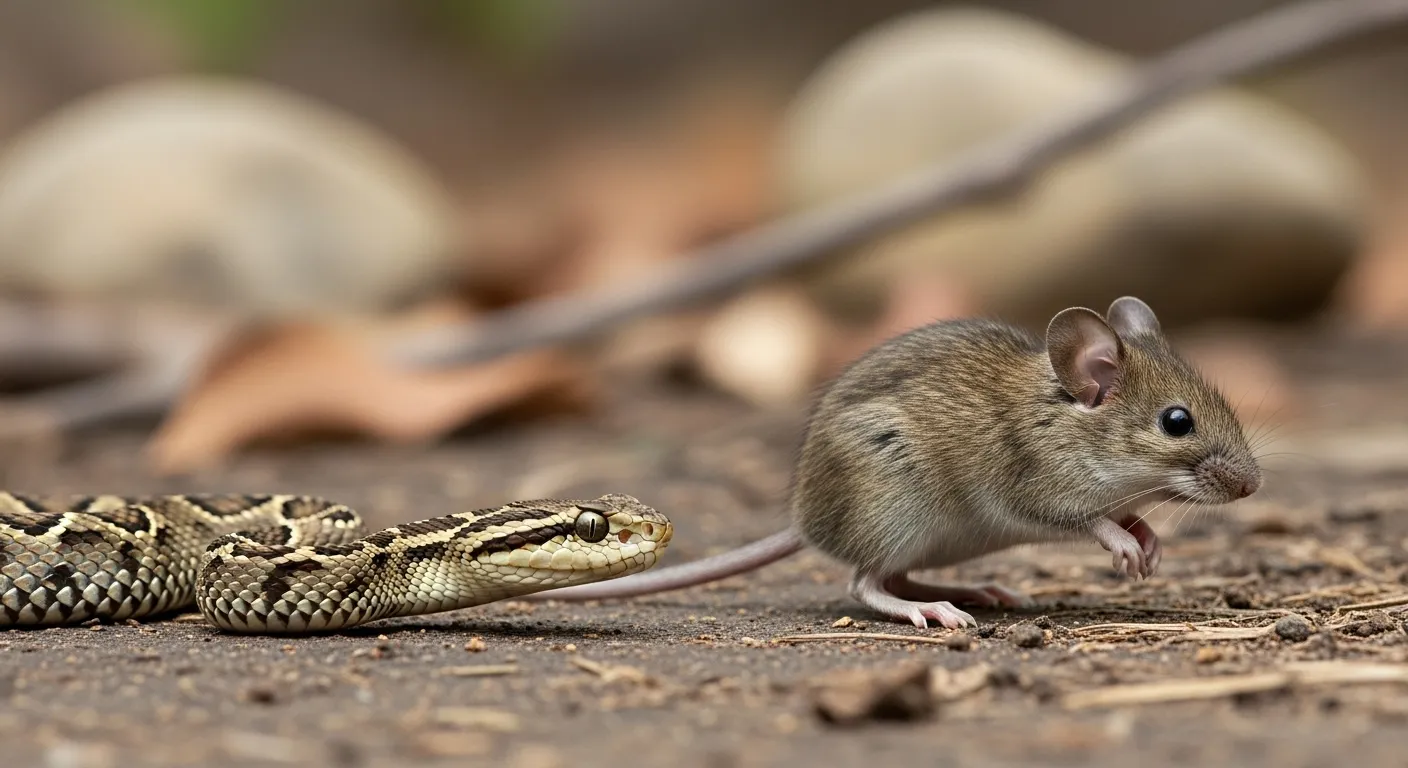 Snake tracking envenomated prey.