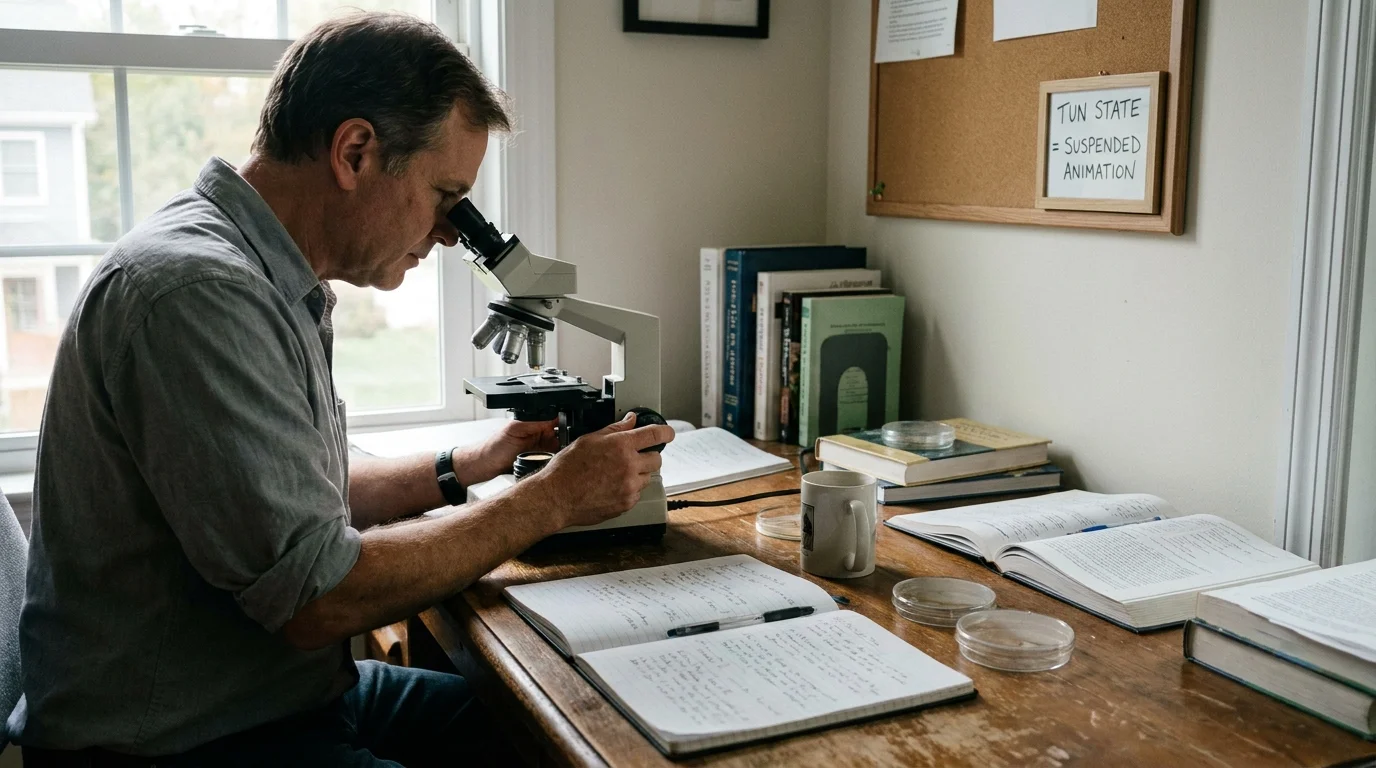 Editorial photograph illustrating: 7. The Tardigrade: Masters of Suspended Animation